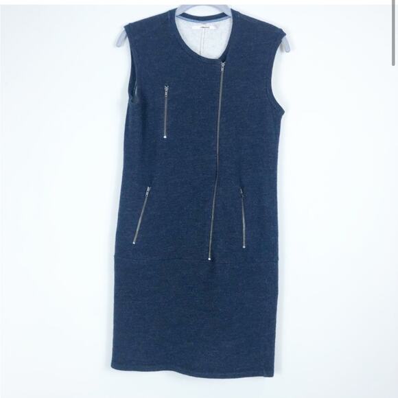 J brand Chatelet wool blend navy zipper dress - Picture 2 of 13